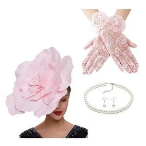 9451 4 Pack Large Flower Fascinators Hat For Women Headband Tea Party